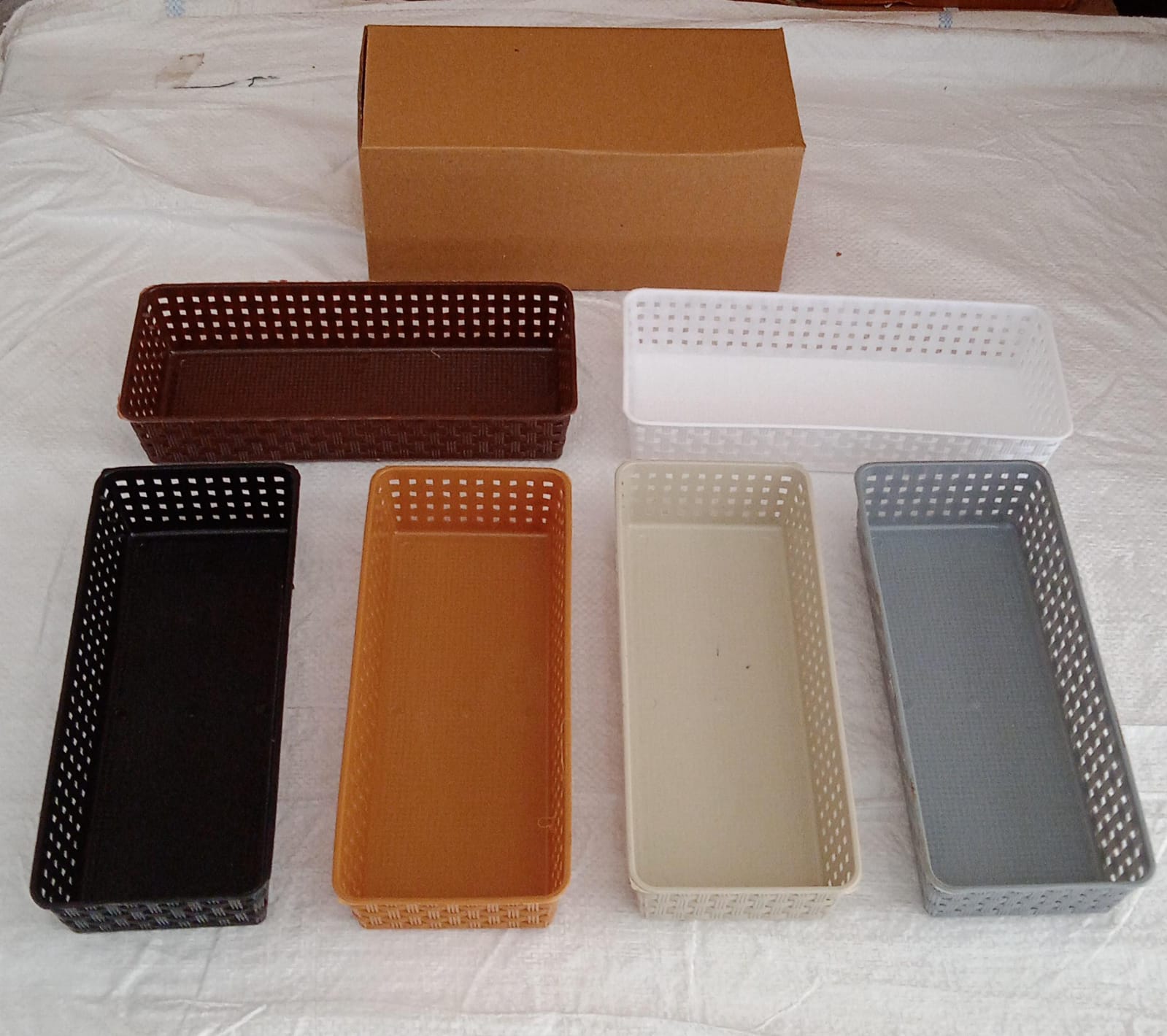 8787 Plastic Multipurpose Desk Organizer Tray Office Drawer Dividers Storage Bins for Kitchen, Bathroom, Office, Makeup, Bedroom Dresser, Craft Basket Rack Multicolour (6 Pcs Set) 8787 Plastic Multipurpose Desk Organizer Tray Office Drawer Dividers Storage Bins for Kitchen, Bathroom, Office, Makeup, Bedroom Dresser, Craft Basket Rack Multicolour (6 Pcs Set)